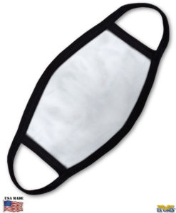 us made face mask white with black border