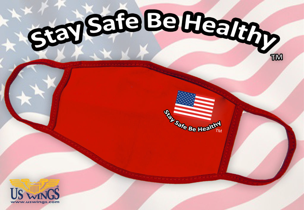 stay safe be healthy face mask red