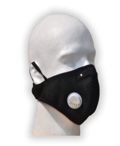 black face mask with side filter