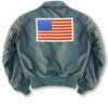 ma-1 with us flag leather chit on back