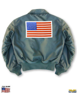 ma-1 with us flag leather chit on back