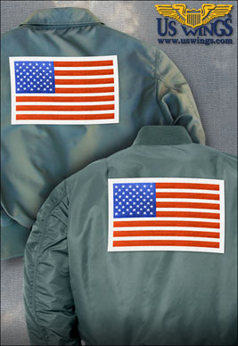 cwu-45p and ma-1 with us flag chits on backs