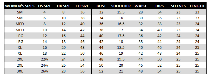 Size Conversion Charts - US Wings