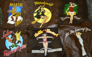 6 hand painted nose art works