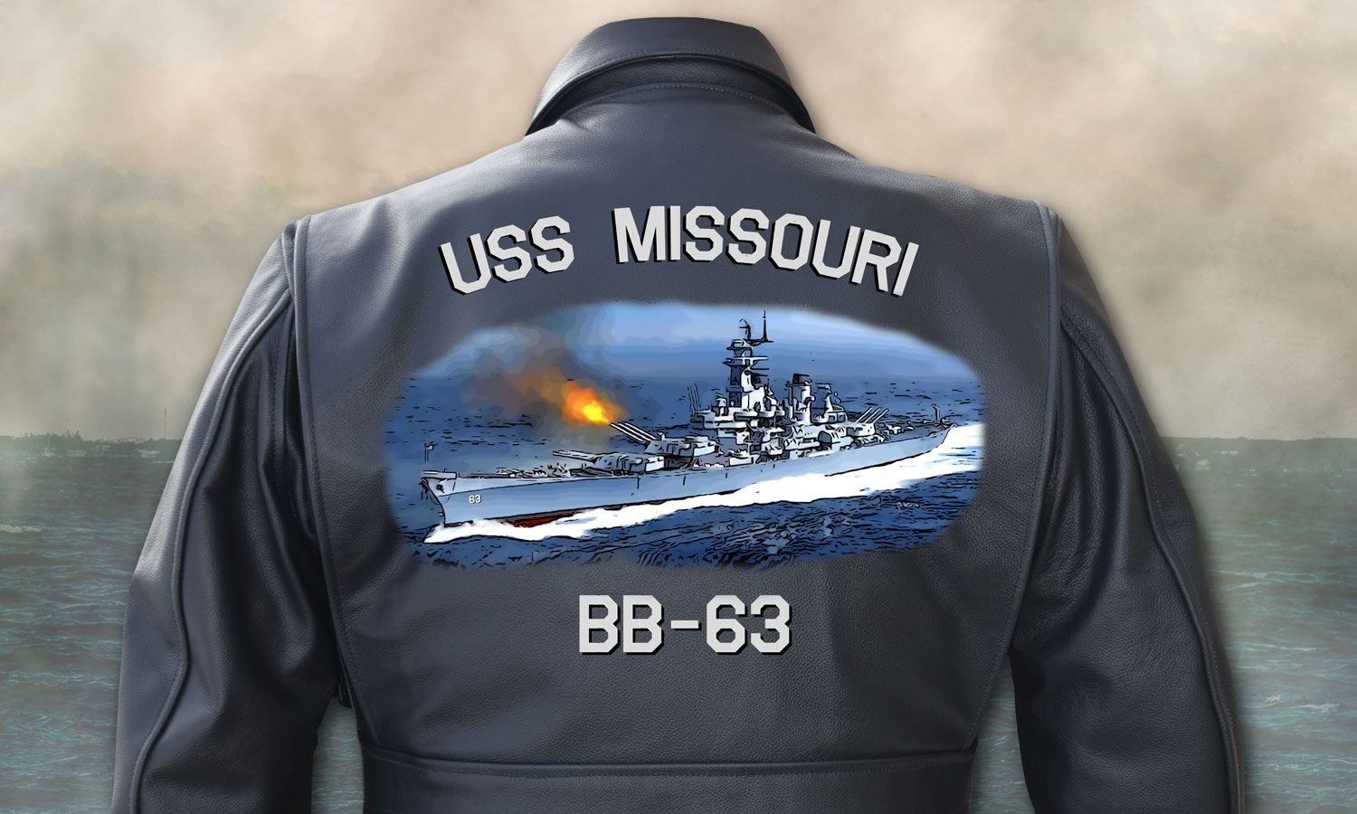 Custom handpainted Naval leather jackets US Wings