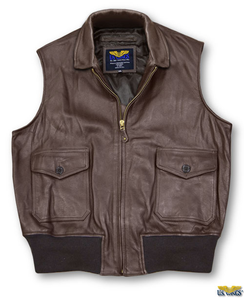 US Wings Cape Buffalo Vest with leather collar