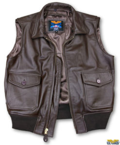 US Wings Cape Buffalo Vest with leather collar