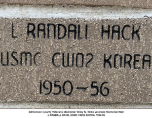 L RANDALL HACK USMC CWO2 KOREA 1950 - 56