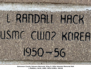 L RANDALL HACK USMC CWO2 KOREA 1950 - 56