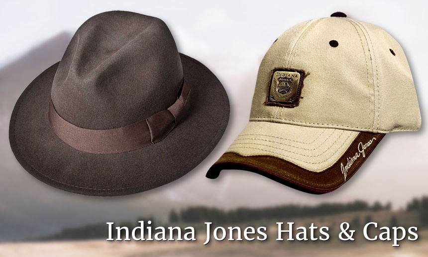 two styles of indiana jones hats with text indiana jones hats & caps