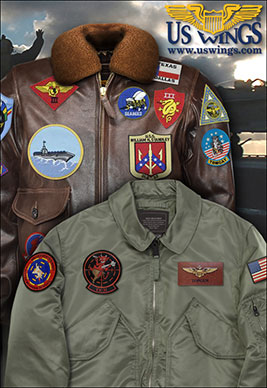 Jackets With Top Gun Movie Patch Set Applied