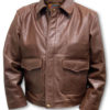 Front of cooper original russet cowhide indy jacket
