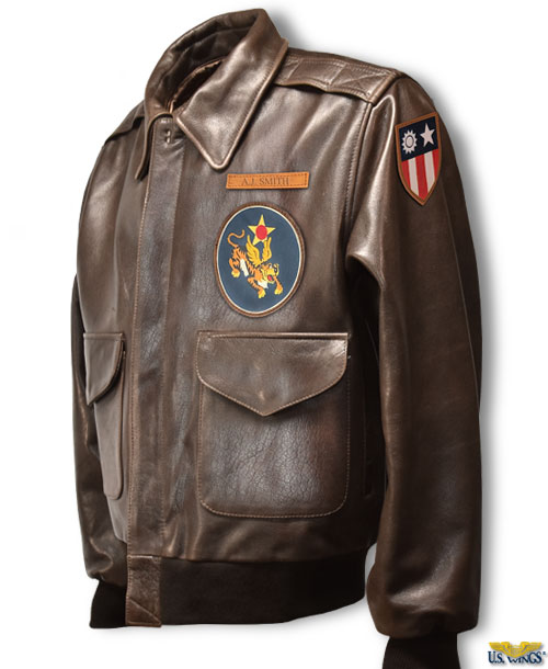 A2 Aviator Brown WWII Flying Tiger Jacket - Pilot Jackets For Men - Bomber  Leather Jacket Men at  Men’s Clothing store