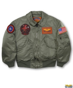Top Gun Official MA-1 Nylon Jacket with Patches, M / Black