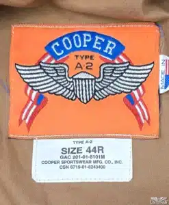 Restored Vintage Cooper Goatskin Leather A-2 Jacket - 44R