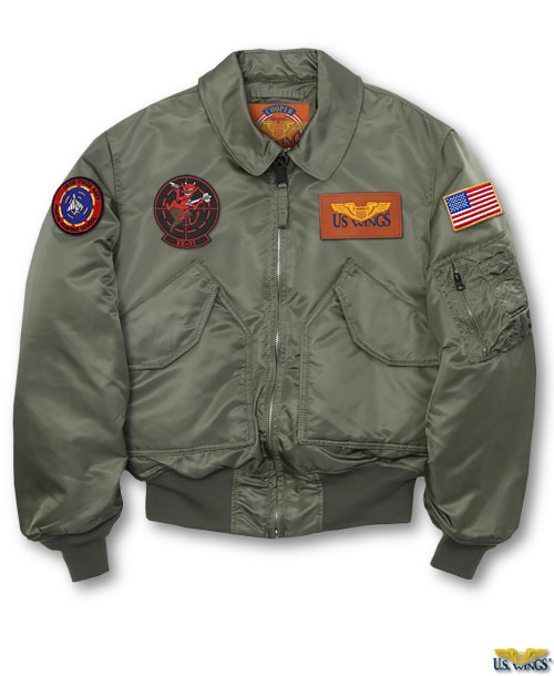 Top Gun MA-1 Nylon Bomber Jacket with Patches Navy / L