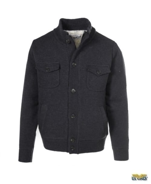 Schott® Men's Wool Blend Military Sweater Jacket