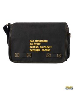 Heavyweight Canvas Messenger Bag with Military Stencil