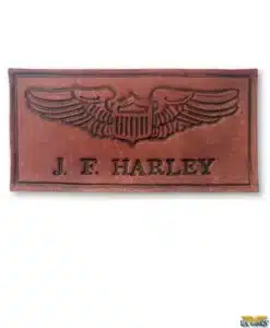 Custom Leather Name Badge with Wings