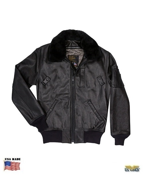 The Cockpit® USA B-15 Leather Jacket (Black)
