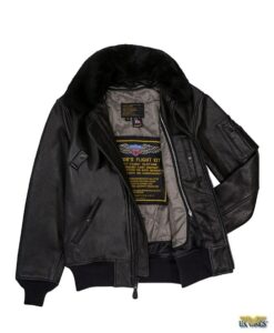 The Cockpit® USA B-15 Leather Jacket (Black)