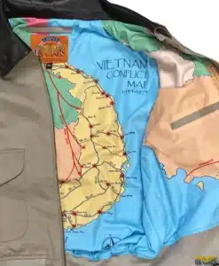 Cotton A-2 Bomber Jacket with Vietnam Conflict Map Lining
