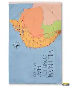Vietnam Conflict Map Flag