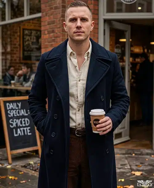 Schott® Naval Officer's Long Overcoat - Image 9